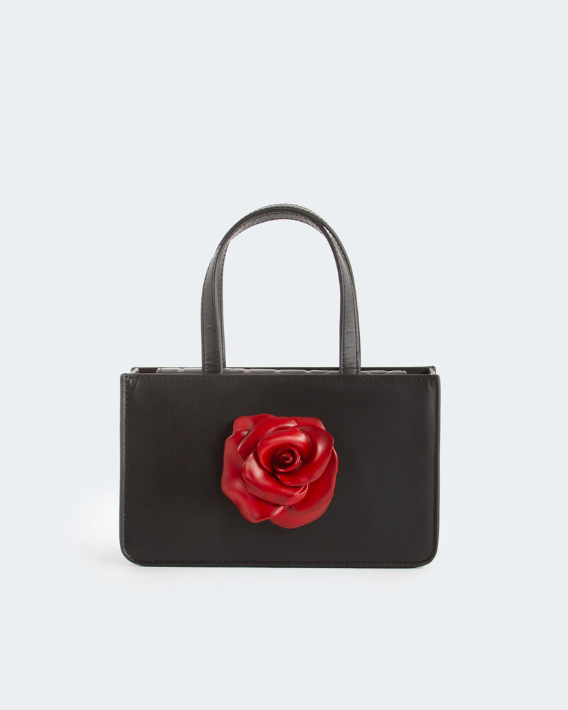 SMALL ROSE BAG IN BLACK/RED