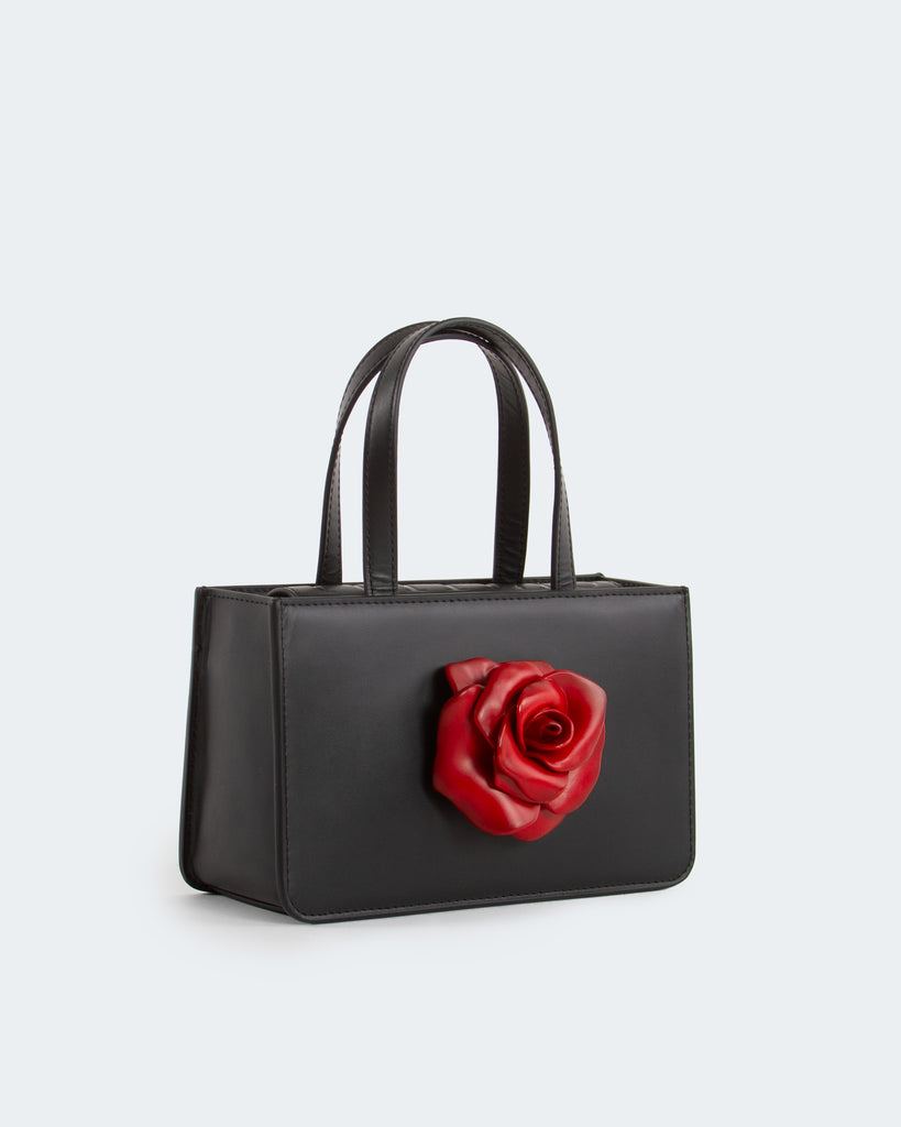 SMALL ROSE BAG IN BLACK/RED