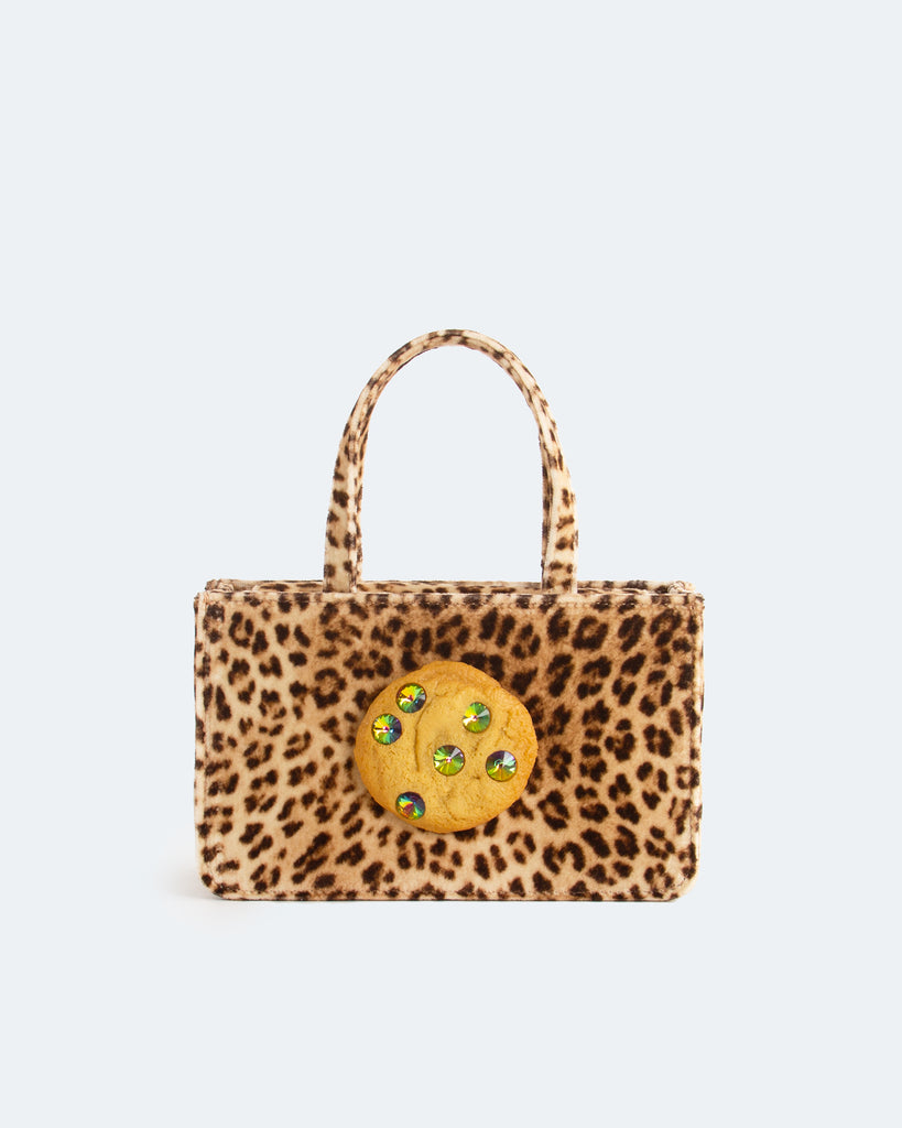 Small Jeweled Cookie Bag in Leopard