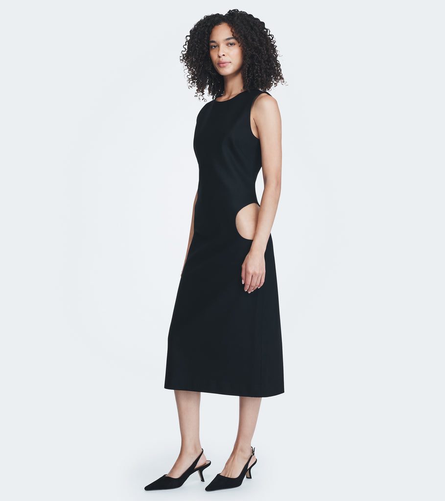 COLUMN HIP CUT OUT DRESS
