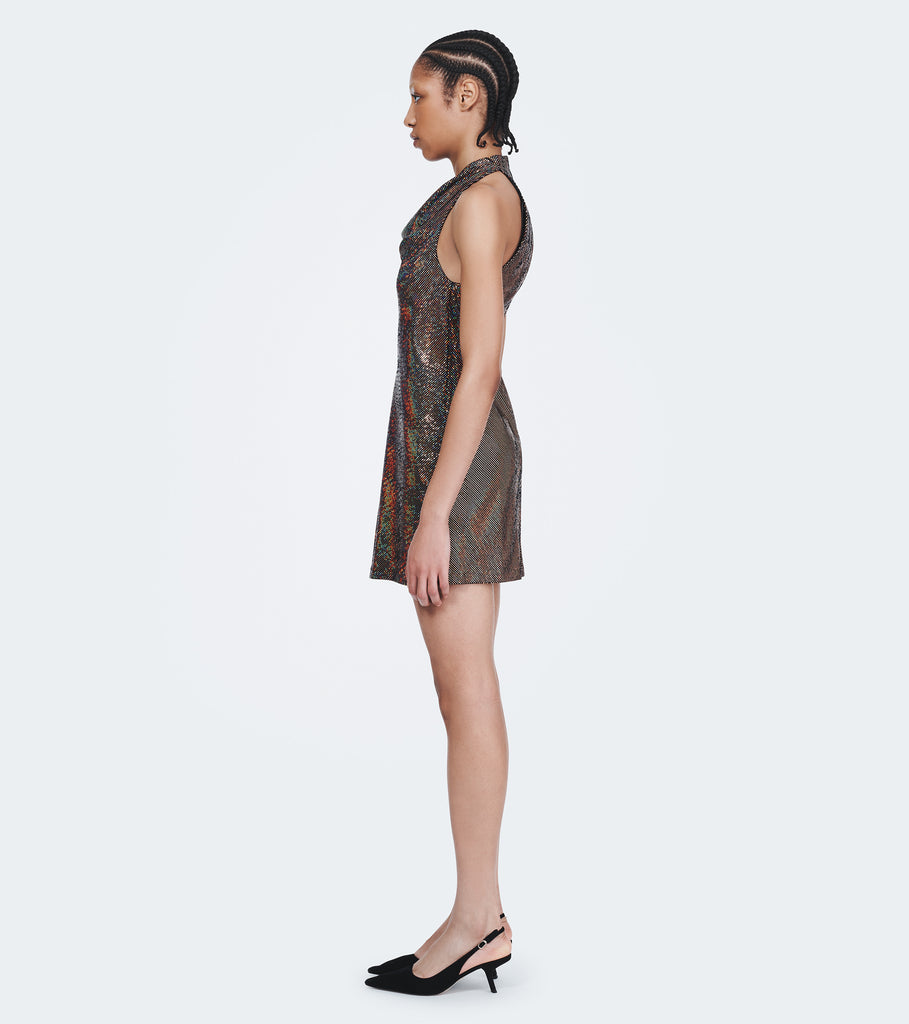 COWL NECK MINI DRESS